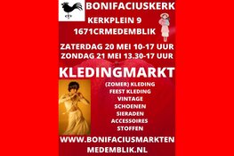 Kledingmarkt in Bonifaciuskerk op 20 en 21 mei