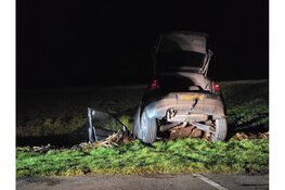 Auto schiet te water vanaf parkeerplaats