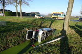 Auto te water bij botsing