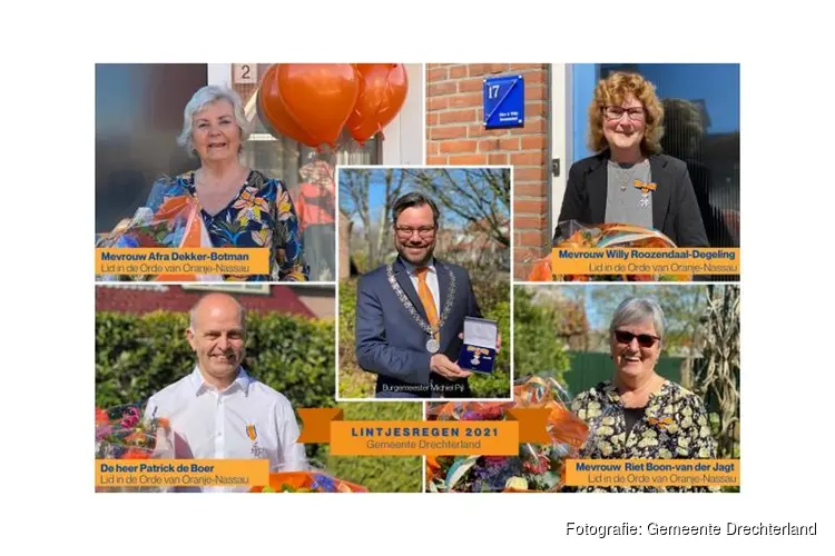 Vier Koninklijke onderscheidingen in Drechterland